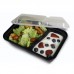 CF-AT054 10 Set 2-Compartment Disposable Lunch Box Rectangle Shape Microwave Safe Food Container Lunch Tray