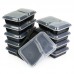 CF-AT054 10 Set 2-Compartment Disposable Lunch Box Rectangle Shape Microwave Safe Food Container Lunch Tray