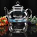 600ml Heat Resistant Glass Flower Tea Pot Set  6 Teacups Tea Warmer