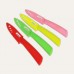 4 Inch Multicolor Ceramic Vegetables Fruit Knife Curved Shank Kitchen Tool