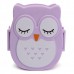 900ml Plastic Bento Lunch Box Square Cartoon Owl Microwave Oven Food Container