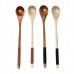 Long Handle Wooden Mixing Spoon Tie Wire Round Handle Ladle Stirring Spoon