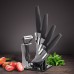 KC-KF6 5 Pieces Black Blade Ceramic Knife Set With Holder Multi-function Chef Peeler Slicer