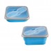 KC-FY02 Collapsible Silicone Lunch Box BPA Free Foldable Bento Food Container With Tableware