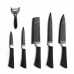 Kcasa KC-3Cr13I 6 Pieces 3Cr13 Stainless Steel Kitchen Knife Set Chef Carving Cleaver Utility Knife