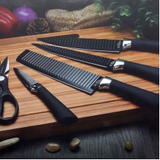 KC-3Cr13II 6 Pieces 3Cr13 Stainless Steel Kitchen Knife Set Chef Carving Cleaver Utility Knife