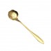 KC-FS04 Gold Flower Shape Stainless Steel Coffee Sugar Spoon Tea Spoon Ice Cream Tableware