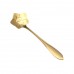 KC-FS04 Gold Flower Shape Stainless Steel Coffee Sugar Spoon Tea Spoon Ice Cream Tableware