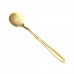 KC-FS04 Gold Flower Shape Stainless Steel Coffee Sugar Spoon Tea Spoon Ice Cream Tableware