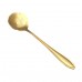 KC-FS04 Gold Flower Shape Stainless Steel Coffee Sugar Spoon Tea Spoon Ice Cream Tableware