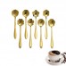 KC-FS04 Gold Flower Shape Stainless Steel Coffee Sugar Spoon Tea Spoon Ice Cream Tableware