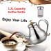 Silver 1.2L Capacity Stainless Steel Coffee Drip Kettles Tea Filter Pot Teahouse