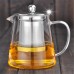 750/950ml Clear Heat Resistant Glass Tea Pot Stainless Steel Infuser Filter