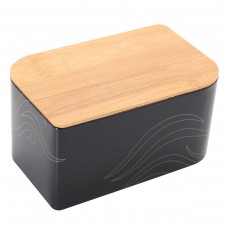 Black Vintage Metal Bread Tea Storage Bin Candy Container Boxes Kitchen Storage Container