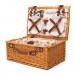 Retro Deluxe Wicker Picnic Basket Set Plates Glasses Tableware Pepper Pot Lunch Box Pinic Basket