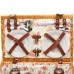 Retro Deluxe Wicker Picnic Basket Set Plates Glasses Tableware Pepper Pot Lunch Box Pinic Basket