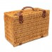 Retro Deluxe Wicker Picnic Basket Set Plates Glasses Tableware Pepper Pot Lunch Box Pinic Basket