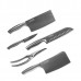 Xiaomi German DIN Molybdenum Vanadium Steel Knife Set 6 pieces Extreme Wear-resistant, Long-lasting Sharp Steel Knife Set With Knife Seat