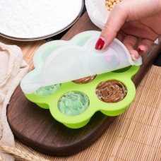 7 Holes Silicone Egg Bites Baking Mold Silicone DIY Kids Food Boxes Reusable Storage Container Freezer Tray With Lid Baking Tool