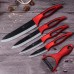 Kitchen 5 Pieces Ceramic Knife Set Red Hollow Handle Black Knife Multi-functional Peeler Ceramic Knives