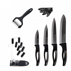 XYJ Exquisite 6 Pieces Set Kitchen Knife Holder Multifunctional Peeler Hollow Handle Ceramic Knives