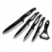 XYJ Exquisite 6 Pieces Set Kitchen Knife Holder Multifunctional Peeler Hollow Handle Ceramic Knives