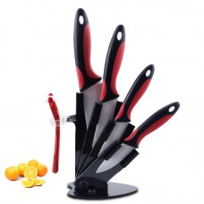 MYVIT Acrylic Black Knife Holder for 3&quot; 4&quot; 5&quot; 6&quot; Knife + Peeler Knife Blocks Stand For Ceramic Knife Set