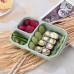 Wheat Straw Lunchbox 3 Grids With Lid Fruit Food Box Storage Container Biodegradable Bento Lunch Boxes For Kids Dinnerware