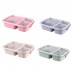 Wheat Straw Lunchbox 3 Grids With Lid Fruit Food Box Storage Container Biodegradable Bento Lunch Boxes For Kids Dinnerware