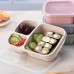 Wheat Straw Lunchbox 3 Grids With Lid Fruit Food Box Storage Container Biodegradable Bento Lunch Boxes For Kids Dinnerware