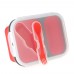 2 Cells Silicone Collapsible Lunch Box Microwave Oven Bowl Folding Food Storage Lunch Container