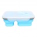 2 Cells Silicone Collapsible Lunch Box Microwave Oven Bowl Folding Food Storage Lunch Container