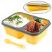 2 Cells Silicone Collapsible Lunch Box Microwave Oven Bowl Folding Food Storage Lunch Container