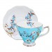 Porcelain Fashion British Bone China Cafe Cup Set Saucer Ceramic Flower Tea Set