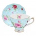 Porcelain Fashion British Bone China Cafe Cup Set Saucer Ceramic Flower Tea Set