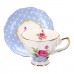 Porcelain Fashion British Bone China Cafe Cup Set Saucer Ceramic Flower Tea Set