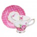 Porcelain Fashion British Bone China Cafe Cup Set Saucer Ceramic Flower Tea Set