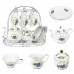 15pcs Fine Bone China Pottery Porcelain Elegant Coffee Tea Pot Cup Set Gifts