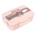 Lunch Box Spoon Chopsticks Case Compartment Food Container Storage Microwave