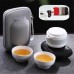 3PCS / Set 3 In 1 Tea Cup Ceramic Tea Set Portable Kung Fu Tea Pot With Bag Chinese Travel